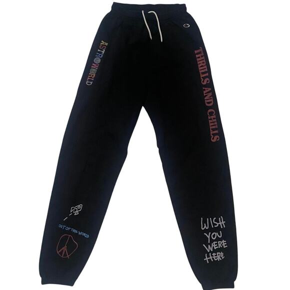 Travis Scott x Champion Fleece Astroworld Sweatpants Joggers Size Medium - Picture 1 of 8